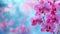 Orchids stunning bouquet of blossoms in radiant beauty on blurred background with copy space