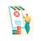 Order closed. Flat vector illustration. Mobile shopping order processing status icon