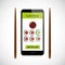 Order colorful sushi set with soy sauce via smartphone