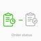 Order delivery vector logistics web shop line icon