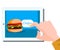 Order fast food online concept.