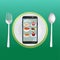 Order food online. Food delivery. Food menu on the smartphone
