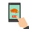 Order food over the Internet Food delivery. Vector