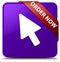 Order now (cursor icon) purple square button red ribbon in corner