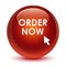 Order now glassy brown round button
