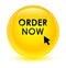 Order now glassy yellow round button
