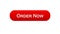 Order now web interface button red color, online shopping application, service