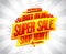 Order online, super sale, shop now - vector banner with shopping paper bag