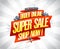 Order online super sale, shop now, vector banner template