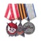 Order of the Red Banner, Glory, Medal For Courage. Isolated