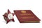 Order of the Red Star and the Order Book on a white background. Awards of the Soviet Union. Isolated items
