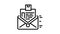 order sending in letter line icon animation