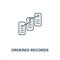 Ordered Records outline icon. Thin line style design from blockchain icons collection. Creative ordered records icon for