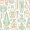 Ordered seamless pattern with baby hygiene elements