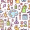 Ordered seamless pattern with elements for kids creative activity