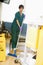 An Orderly Mopping The Floor In A Hospital