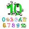 Ordinal number 10 for teaching children counting ten penguins with the ability to calculate amount animals abc alphabet