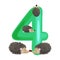 Ordinal number 4 for teaching children counting four hedgehogs with the ability to calculate amount animals abc alphabet
