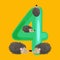 Ordinal number 4 for teaching children counting four hedgehogs with the ability to calculate amount animals abc alphabet