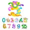 Ordinal number five for teaching children counting snake with the ability to calculate amount 5 animals abc alphabet