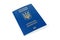 Ordinary biometric Ukrainian passport on a white background