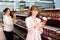 Ordinary women purchasing pickled vegetables