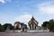 Ordination hall or antique old ubosot for thai travelers people travel visit respect praying blessing buddha wish myth at Wat Yai