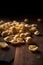 Orecchiette pasta on wooden background