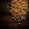 Orecchiette pasta on wooden background