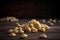 Orecchiette pasta on wooden background