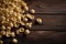 Orecchiette pasta on wooden background