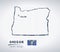 Oregon national vector drawing map on white background