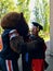 Oregon State University mascot Benny Beaver embraces President Ed Ray at commencement, June 2019.