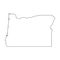 Oregon, state of USA - solid black outline map of country area. Simple flat vector illustration