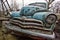 Orel, Russia - Circa 2016: Aged vintage soviet blue retro car Gaz M20 `Pobeda`