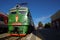 Orel, Russia, September 28, 2018: Old vintage Soviet Electric locomotive VL-23 at railway station in sunny day