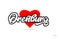 orenburg city design typography with red heart icon logo