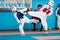 Orenburg, Russia - 23.04.2016: Taekwondo competitions among boys