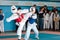 Orenburg, Russia - 23.04.2016: Taekwondo competitions among boys