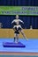 Orenburg, Russia, 26-27 May 2017 year years: girl compete in sports acrobatics