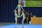 Orenburg, Russia, 26-27 May 2017 year years: girl compete in sports acrobatics