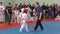 Orenburg, Russia - April 7, 2019 year: Boys compete in karate