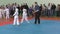 Orenburg, Russia - April 7, 2019 year: Boys compete in karate