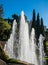 Organ Fountain with a rainbow in the water jets at Villa D`Este in Tivoli, Italy