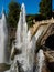 Organ Fountain with a rainbow in the water jets at Villa D`Este in Tivoli, Italy