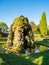 Organ Fountain with a rainbow in the water jets at Villa D`Este in Tivoli, Italy