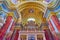 The organ and gilt vault of Stephen`s Basilica, on Feb 27 in Budapest, Hungary