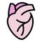 Organ human heart icon color outline vector