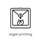 Organ printing icon. Trendy modern flat linear vector Organ prin