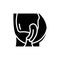 Organ prolapse line icon. Isolated vector element.